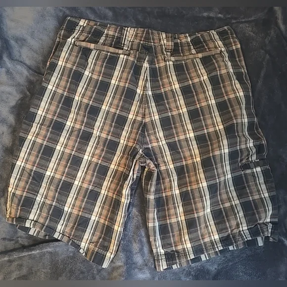 Vintage BKE Plaid Bermuda Shorts Men's Size 36 Brown/Black/Orange 100% Cotton - Picture 9 of 12